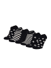 Yuhu Mädchen Sneaker-Socken 6er Pack Herzen Punkte Sterne in Schwarz