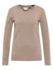 Usha Damen Rundhalspullover in Taupe