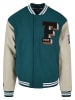 FUBU College Jackets in green/creme/brown