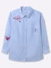 sheego by Joe Browns Langarm-Bluse in hellblau-weiß-gestreift