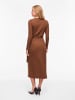 Vila Kleid mit V-Ausschnitt in Coffee Bean