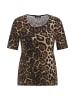 GOLDNER Kurzgröße:  Shirt mit elegantem Leo Print in braun / schwarz / gemustert