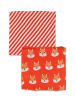 Toby Tiger Musselintücher 2-er Pack mit Eichhörnchen Print in orange