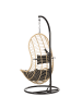 Beliani Hängesessel PINETO in Braun/Schwarz - (W) 80 x (H) 199 x (L) 97 cm