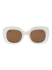 Benetton Frauen Sonnenbrille Rund Weiß