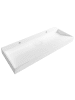 Beliani Waschbecken QUENKO in Weiß - (W) 120 x (H) 12 x (L) 46 cm