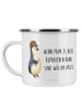 Mr. & Mrs. Panda Emaille Tasse Pinguin mit Schraubenschlüssel mi... in Weiß