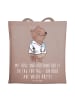 Mr. & Mrs. Panda Tote Bag Arzt Herz Verstand mit Spruch in Braun Pastell