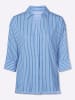 Sieh an! Longbluse in weiß-himmelblau-gestreift
