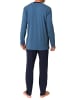 NORMANN Schlafanzug langarm Pyjama Übergrößen in blau