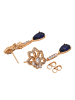 faina Women Earrings in Gold Royal Blue