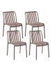 Beliani 4er-Set Esszimmerstuhl ARICCIA in Braun