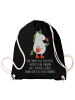 Mr. & Mrs. Panda Jutebeutel Einhorn Gärtner mit Spruch in Schwarz