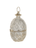 Beliani Laterne AMORGOS in Gold/Weiß - (W) 19 x (H) 34 x (L) 19 cm