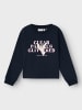 name it Pullover Gummiprint Rundhals Loose Fit Lange Ärmel in Blau