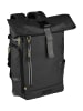 Camel Active EXPLORE Rolltop Rucksack aus recyceltem Nylon in Schwarz