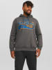 Jack & Jones Kapuzenpullover Plus Size Hoodie mit Print JJELOGO in Dunkelgrau