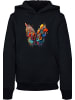 F4NT4STIC Hoodie Schmetterling Blumen in schwarz