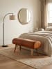 KADIMA DESIGN Sitzbank | Echtleder/Holz, 100x53x40cm, Springbock