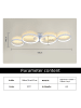 ZMH LED Deckenleuchte in Weiß Dimmbar 4-flammige Ring 56W Bürolampe L 100cm