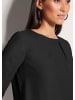 MADELEINE Elegantes, gerades Langarmkleid in schwarz