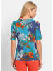 GOLDNER Shirt aus softer Baumwollmischung in blau / orange / gemustert