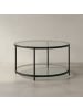KADIMA DESIGN Couchtisch 80x80x45 cm Glas / Metall Wohnzimmertisch Rund Modern,