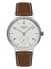 Bauhaus Damenarmbanduhr Quarz Pure Cognacfarben Weiß / Braun / Silber
