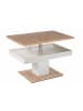 58 aufm Kessel COUCHTISCH höhenverstellbar Cin 90x44x60 Furnier Weiß/Wildeiche Bianco