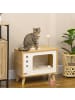 Pawhut Katzenhaus Eiche+Beige+Weiß Spanplatte