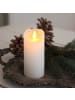 STAR Trading LED Blockkerze ,Glow' mit Batterie und Timer, Echtwachs, weiß, 12,5cm