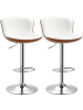 HOMCOM Barhocker-50L x 46B x 85-106H cm-Cremeweiß+Silber
