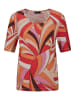GOLDNER Kurzgröße:  Shirt in rot / orange / beige / gemustert