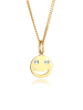 Elli Halskette 925 Sterling Silber Smiling Face, mit Smiling Face in Gold