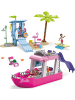 Mattel Malibu Traumboot Bauset mit 317 Teilen + 3 Barbie Puppen + Zubehör 6+ HPN79