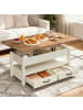 VASAGLE Couchtisch Helan-old in Braun-Weiß - (B)100 x (H)64.1 x (T)50 cm