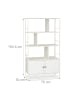 relaxdays Bücherregal in Weiß - (B)74 x (H)154,5 x (T)30 cm