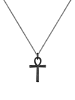 KUZZOI Halskette 925 Sterling Silber Kreuz in Schwarz