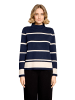 Betty Barclay Feinstrickpullover mit Stehkragen in Patch Dark Blue/Beige