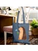 Mr. & Mrs. Panda Shopping Tasche Igel Blumen ohne Spruch in Indigo Blue