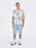 Only&Sons Hemd Resort Kragen lockerer Schnitt Kurzarm in Blau