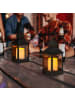 relaxdays 4x LED Laterne in Schwarz - (H)23 cm