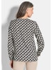 GOLDNER Kurzgröße:  Grafische Viskosebluse mit Rundhals in stein / schwarz / gemustert