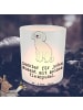 Mr. & Mrs. Panda Glas Windlicht Kleinpudel Moment mit Spruch in Transparent
