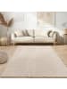 KADIMA DESIGN Teppich Kurzflor Unifarben Wohnzimmer in Creme