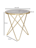KADIMA DESIGN Beistelltisch | Marmor-Optik, ø55cm, Weiß/Gold, Edel