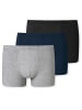 Schiesser Boxershorts 3er Pack in Schwarz / Navy / Grau melange