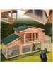 tectake Tierauslauf, 226 x 77 x 95,5 cm, aus Holz, Ruhezone & Freilaufbereich