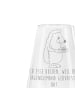 Mr. & Mrs. Panda Weißwein Glas Igel Kuchenstück mit Spruch in Transparent
