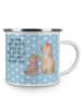 Mr. & Mrs. Panda Emaille Tasse Bär Kind mit Spruch in Blau Pastell